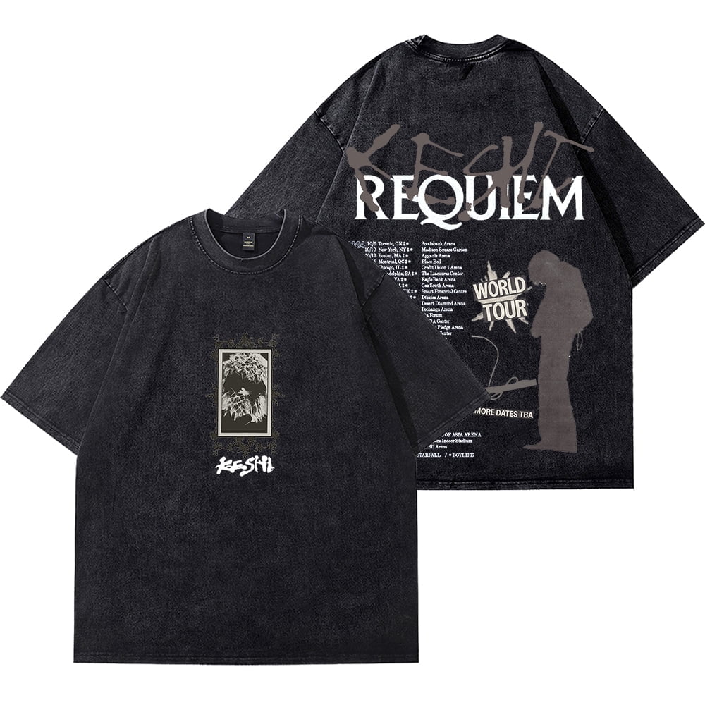 Keshi Requiem World Tour Merch Vintage Wash Cotton Short Sleeve T