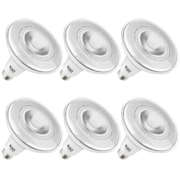 Sunco Lighting 6 Pack PAR38 LED Bulb 13W=100W, 4000k Cool White, 1050 LM, Dimmable Flood Light, Indoor/Outdoor, Accent, Highlight - UL & Energy Star Listed