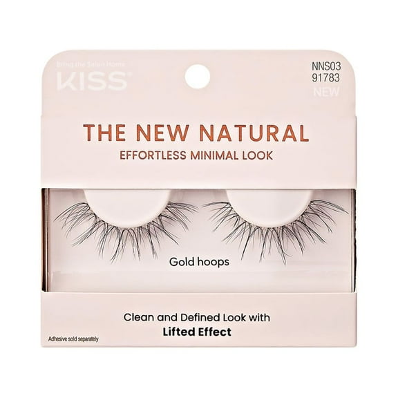 KISS The New Natural, False Eyelashes, Gold Hoops, 12 mm, 1 Pair