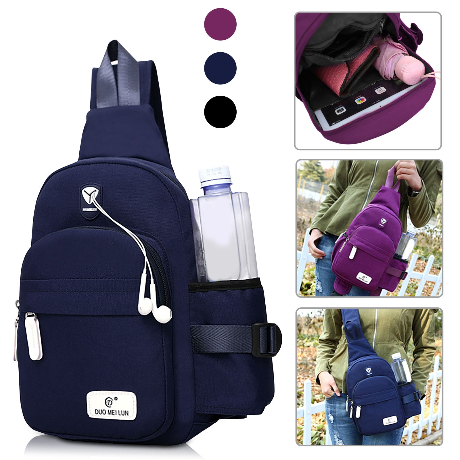 Crossbody Travel Bags Water Bottle Holder Literacy Basics