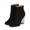 thumbnail image 5 of New Women Qupid Ranker-01 Faux Suede Pointy Toe Lucite Block Heel Bootie, 5 of 5