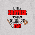 thumbnail image 4 of Inktastic Little Brother and Biggest Fan Baseball Glove and Bat Boys Baby T-Shirt, 4 of 5