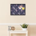 thumbnail image 3 of PinPix 23x17 Custom Cork Bulletin Board Vintage Japanese Floral Navy Poster Board Has a Fabric Style Canvas Finish, Framed in Vintage Japanese Floral Navy, by ArtToFrames (PinPix-1542), 3 of 5