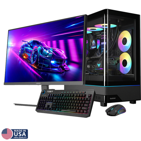 Gigatech Gaming Omega 3 Gaming PC Desktop Bundle - Core Ultra 7 265K, RTX 5070, 32GB DDR5, 1TB SSD, RGB, Windows 11, Wi-Fi, Monitor