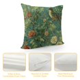 thumbnail image 4 of PRATYUS Green Chinoiserie Pillow Cover Vintage Bird Flower Throw Pillow Covers Farmhouse Floral Decorative Pillowcase Outdoor Square Cushion Cover for Couch Sofa Bedroom Decor 12x12in, 4 of 5