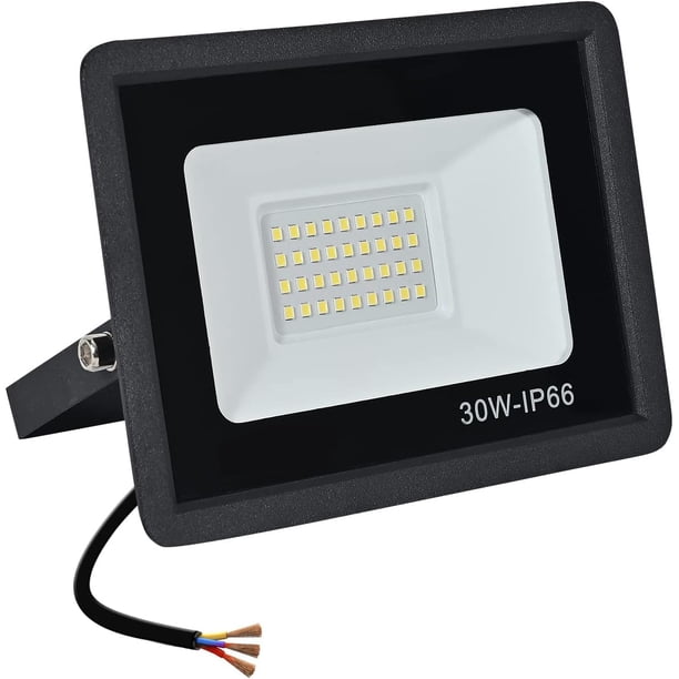 Dinheiro Foco LED para Exteriores, Foco LED para Exteriores de 30 W, Foco Proyector LED para Exteriores de 6000 K, Iluminación de Seguridad Impermeable para jardín, Garaje, Patio, Estacionamiento