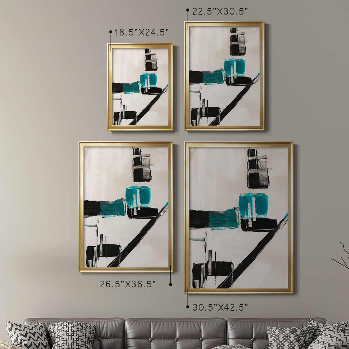 Geometry Notes I Premium Framed Print, in Gold, Black, or Silver - Ready to Hang