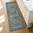 thumbnail image 3 of 2x5 Hallway Runner Rug, Washable Non Slip Low Pile Soft Distressed Dusty Teal Oriental Vintage Rugs for Kitchen Bedroom Entryway Laundry Living Room, 3 of 11
