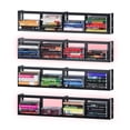 thumbnail image 3 of Advwin Wall-Mounted CD Storage Rack with RGB Light Strip, Set of 4 Metal Floating Shelves with Hooks, Versatile Media Organizer for Movies, Video Games, Books & More, 3 of 13