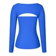 thumbnail image 4 of IWRICH Women's 2 Piece Long Sleeve Y2k Cardigan Bolero Shrug Set Strapless Going out Crop Top Fashion T-Shirt Tank Tops Blue XS, 4 of 5
