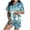 Sky Blue, variant on YuYuBao Women Pajamas Sets Christmas Snowflake Print Silk Satin Short Sleeve Button Tops Shorts Pajamas Nightwear