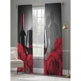 thumbnail image 4 of Valentine's Day Sheer Curtains 84 Inch Length 2 Panels Set, Modern Classic Red Rose Flower Voile Window Treatment Rod Pocket Curtains Sheers Drapes for Bedroom/Living Room/Kitchen 52"x84"x2, 4 of 7