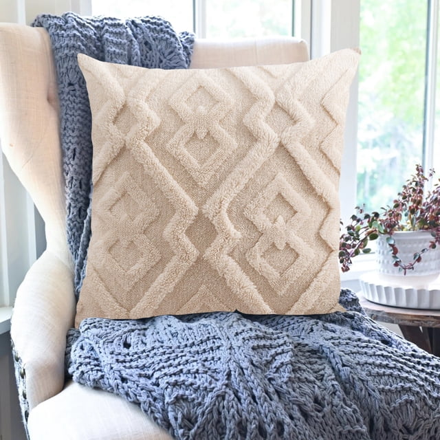Xihbxyly Funda de Almohada Moderna, Suave Terciopelo con Diseño de Copos de Nieve, Elegante Diseño de Una Sola Cara, Versátil Decoración para El Hogar, Cojín para Sofá Cama, Soporte Cómodo, Tamaño 45