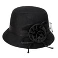 thumbnail image 5 of Women Top Hat Decor Sun Protection Hats Sun Hat Fashion Bucket Hat Casual Sunhat Black, 5 of 7