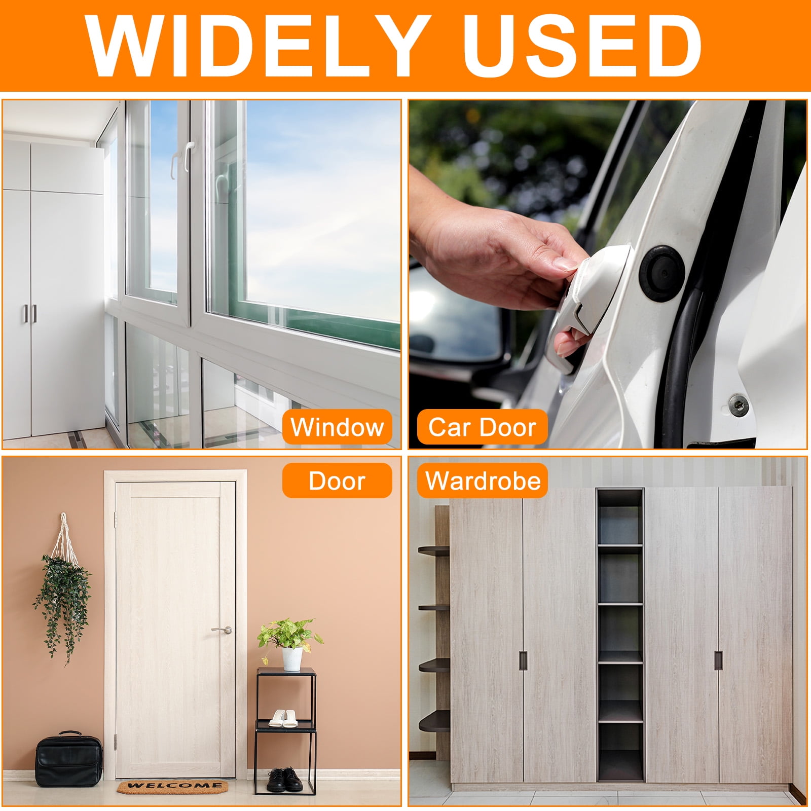 Uxcell Weather Stripping Door Seal Strip 33 Feet Door Soundproofing Strip White