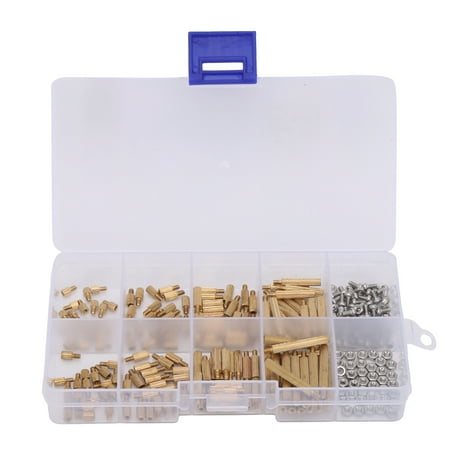 

260Pcs Standoff Spacer Kit Nut Assortment Box Brass Threaded Industrial Supplies M2