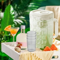 sruoe Pitchers for Beverages, Pitcher with Lid, Large Capacity Kettle, Juice Pitcher, Handle Water Pitcher for Iced Tea Coffee, Juice Jug, Dishwasher Safe Cold Water Pot, Lemonade, Plastic