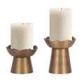 thumbnail image 4 of Kate and Laurel Alessia Modern Two-Piece Candle Holder Set, Set of 2, Antique Brass, Transitional Wavy Metal Candle Holders for Wax or Flameless Candles for Entryway or Living Room Decor, 4 of 10