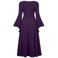thumbnail image 5 of Palace Dresses for Women Long Sleeve Ruffle Hem Elegant Color Block Fashion Halloween Party Dress, 5 of 9