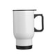 thumbnail image 5 of Taza aislada del vaso del acero inoxidable de la pared doble para el portavasos del coche con la taza del vacío de la manija y de la tapa blanco, 5 of 9