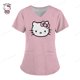 thumbnail image 3 of Uniforme de Hello Kitty para mujer, camisa de trabajo de enfermera con estampado de dibujos animados de Hello Kitty, bata con bolsillo, uniforme de enfermería para Navidad, 3 of 5