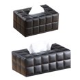 thumbnail image 2 of KAKOWELY tissue box Simple PU Tissue Box Paper Towel Holder Desktop Napkin Storage Container for Home Office (Size S, Black)9.84"X5.31"X3.74", 2 of 4