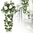 thumbnail image 2 of Artificial Flowers Geranium Hanging Basket Plant for Home Floral Decor, 2 of 9