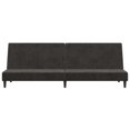 thumbnail image 3 of vidaXL 2-Seater Sofa Bed Dark Grey Velvet, 3 of 5