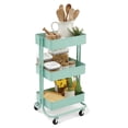 thumbnail image 6 of Lexington Mint 3-Tier Metal Rolling Cart by Simply Tidy - Multi-Functional Storage Cart for Home - Office - and Kitchen - 1 Pack, 6 of 7