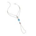 thumbnail image 2 of Vintage Brazalete de Cadena de Mano con de Cadena con Azul, 2 of 8