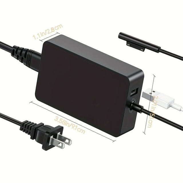 65W Surface Pro Laptop Charger for Microsoft Surface Pro 10/9/8/7+, 7/6/5/4/3/2/1, Surface Go Tablet, Surface Book 3/2/1, Support 44W/36W LED