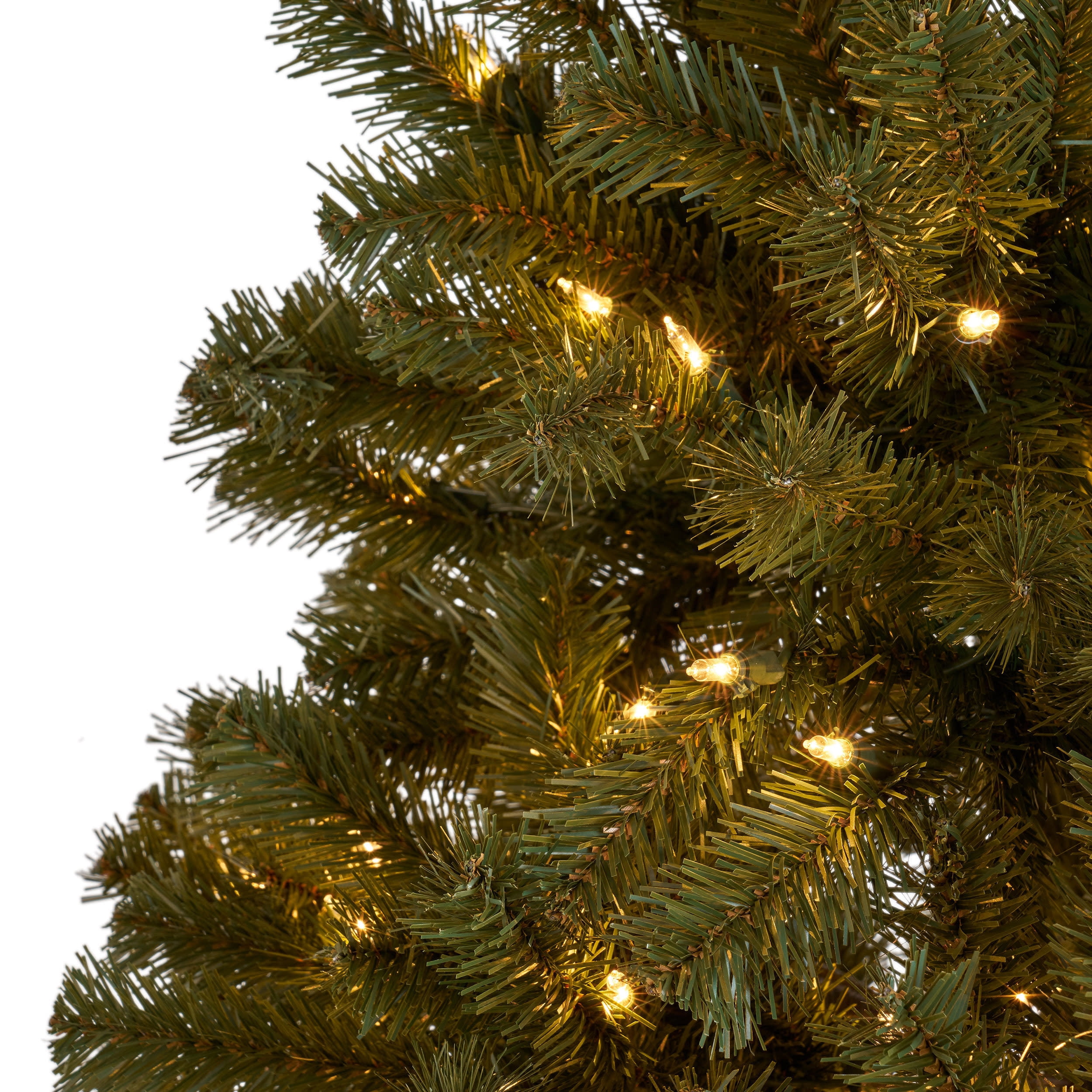 Noble House 7 Foot Artificial Noble Fir Christmas Tree, Green/Clear Lights