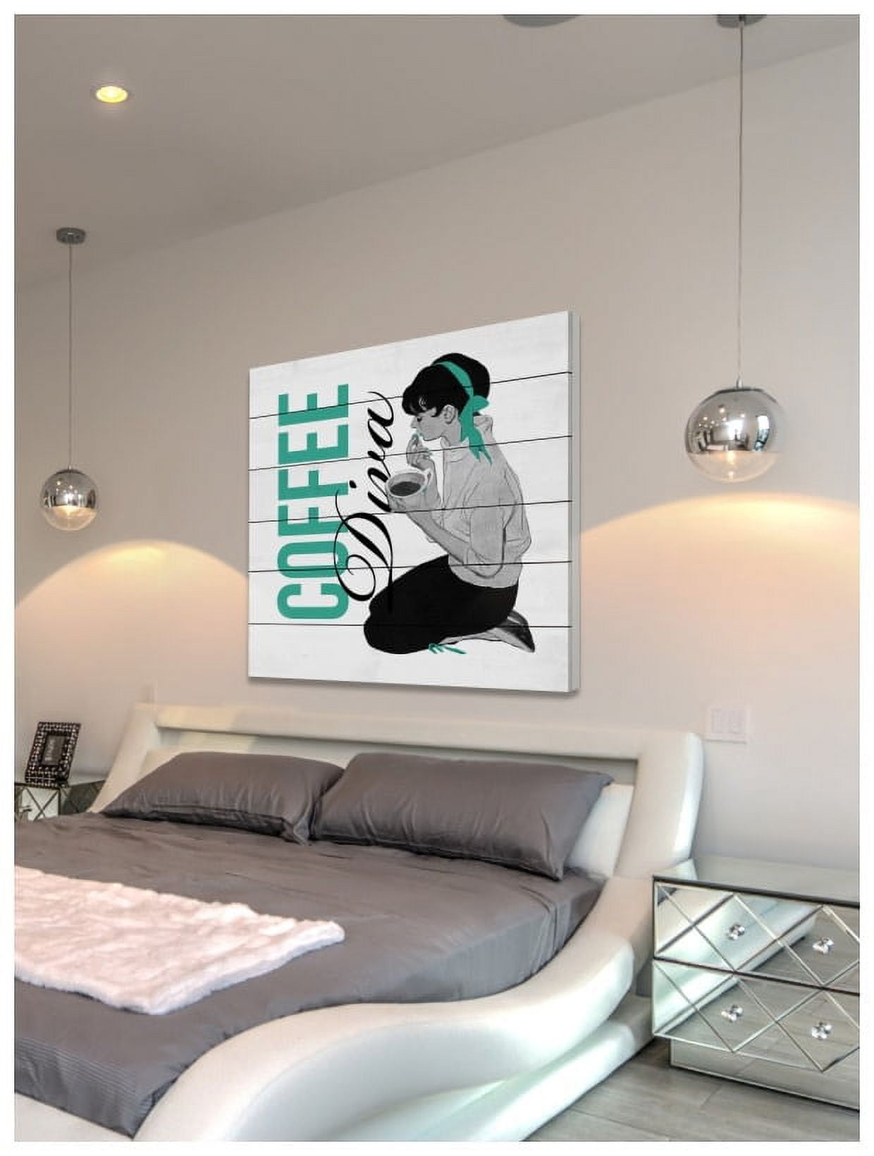 Marmont Hill "Coffee Diva 2" Painting Print on White Wood