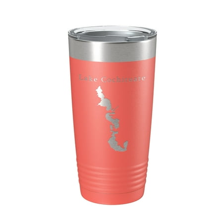 

Lake Cochituate Map Tumbler Travel Mug Insulated Laser Engraved Coffee Cup Massachusetts 20 oz Coral