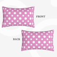 thumbnail image 2 of Pofeuu Purple And White Polka Dot Print Polyester Microfiber Plush Pillowcases, Super Soft and Cozy Pillow Case Covers with Envelop Closure（Pillow core not included）-16"x24", 2 of 6