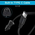 thumbnail image 7 of USB C Car Charger,FiveBox 3.4A Fast Charging Car Charger Adapter with 3ft Type C Cable Car Phone Charger USB C Cable Type C Car Charger Cigarette Lighter Adapter,Black, 7 of 7
