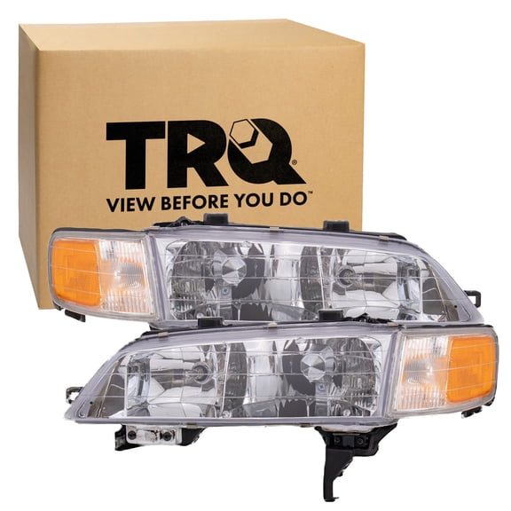 TRQ Headlight Assembly Set HO2502106 HO2503106 Fits 1994-1997 Honda Accord
