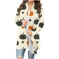 thumbnail image 1 of Cardigan pour Femmes Imprimé Halloween Cardigan à Manches Longues Veste, Vestes pour Femmes, Blouses pour Femmes Longs Cardigans pour Femmes, 1 of 6