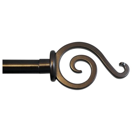 Urbanest Classic Forged Iron French Scroll Curtain Rod Bronze 48
