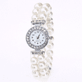 thumbnail image 4 of Vintage Era Pearl and Crystal Halo Stretch Elastic Watch for Woman Any Occasion Blue, 4 of 4