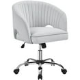thumbnail image 3 of Yaheetech Adjustable Swivel Velvet Office Chair,Light Gray, 3 of 8