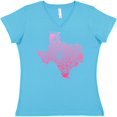 thumbnail image 3 of Inktastic Texas Silhouette Mandala Women's V-Neck T-Shirt, 3 of 5