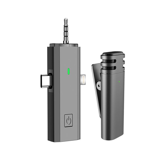 Mini Microphone Lavalier Sans Fil Récepteur 3 en 1 pour Téléphone Intelligent Micro Cravate Omnidirectionnel à 360° Réduction de Bruit Compatible avec Téléphone Intelligent Android Type-C Tablette pour YouTube Facebook Diffusion en Direct
