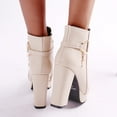 thumbnail image 6 of NOKIO Women's Chunky Platform Booties Women'S Statement Buckle Ankle Boots Fashion Women's Shoes Breathable High Heels Retro Zipper Short Boots Women'S Stylish Block Heel Ankle Boots, 6 of 9