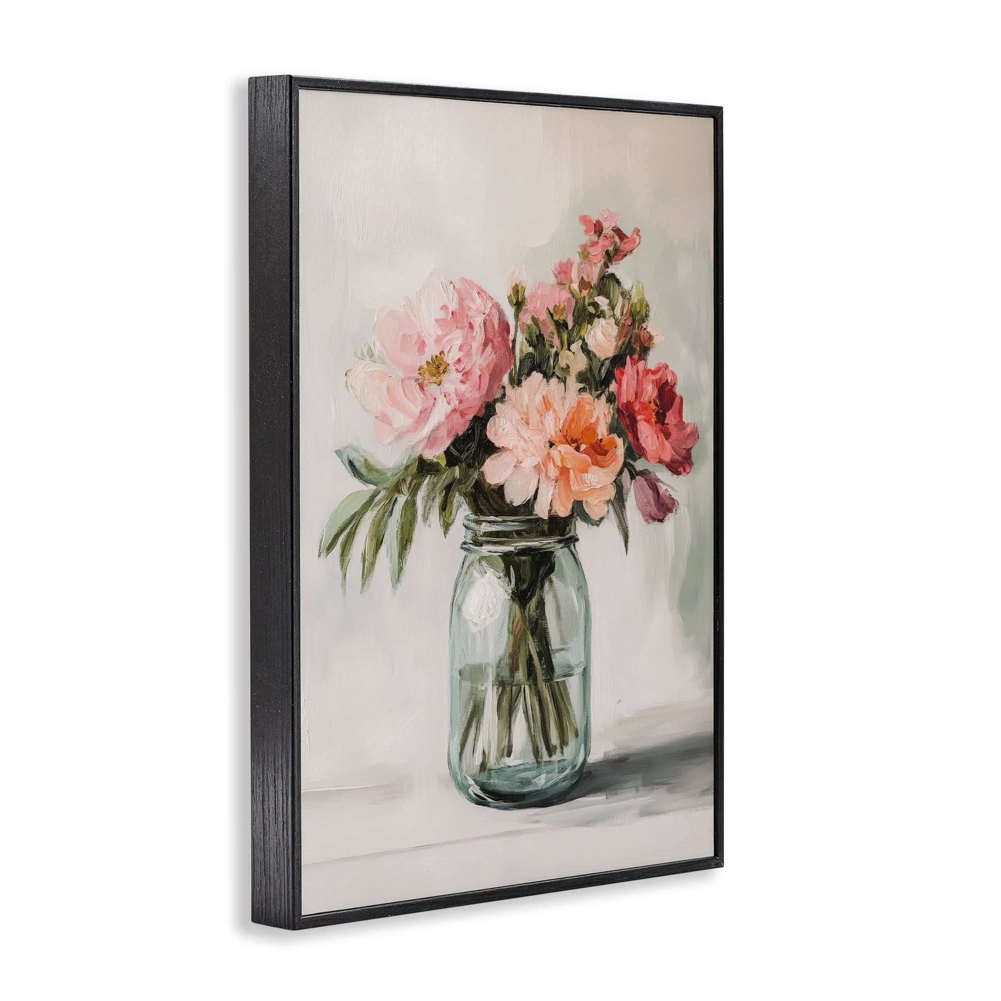 Stupell Industries Pink Flower Stems in Jar Black Framed Giclee Art, design by Petal Prints Design