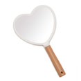 thumbnail image 1 of YEAKE Espejo de mano con mango para maquillaje, pequeño y lindo espejo de mano de madera para afeitarse con orificio para colgar, espejo de tocador de viaje portátil de una sola cara para hombres y mu, 1 of 5