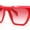 All Red, variant on Womens Oversized Gothic Beveled Squared Flat Top Cat Eye Sunglasses Black - Pink