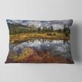 thumbnail image 2 of Designart Shallow Lake under Cloudy Sky - Landscape Printed Throw Pillow - 12x20, 2 of 5