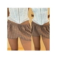thumbnail image 2 of Baby Sweetie Womens Plaid Shorts Elastic Waist Bloomer Shorts Casual Short Pants Summer Streetwear, 2 of 9
