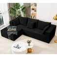 thumbnail image 6 of L Shaped Cloud Sectional Couch - Modern Modular Sectional Sofa with Deep Seat & Oversized Chaise, 3 Seat Upholstered Couches for Living Room, Bedroom, No Assembly Required (Left, Black), 6 of 9